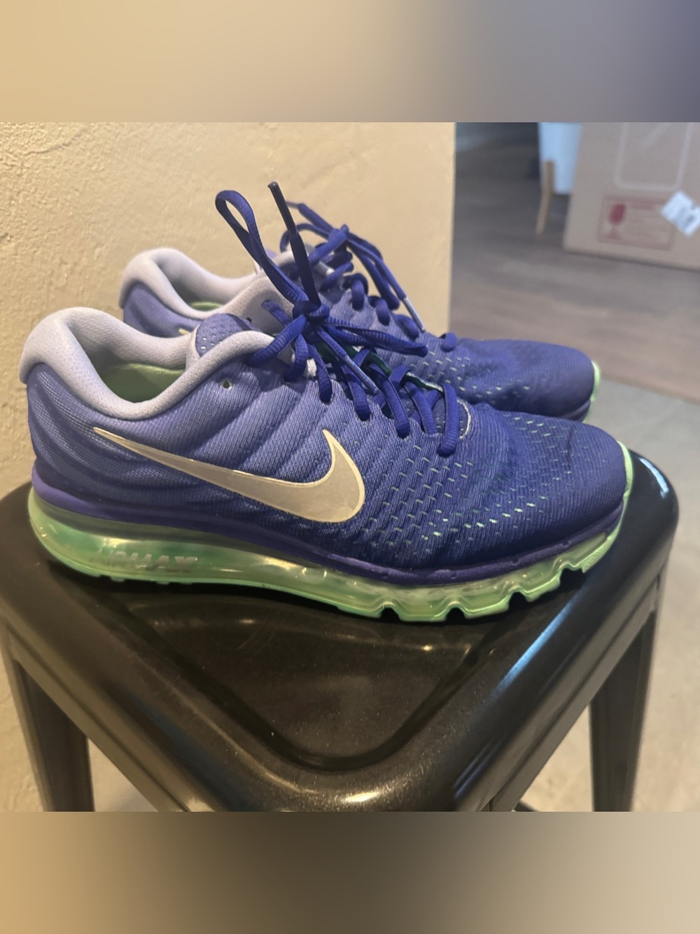 Nike Women's Air Max Teal and Purple Running Shoes